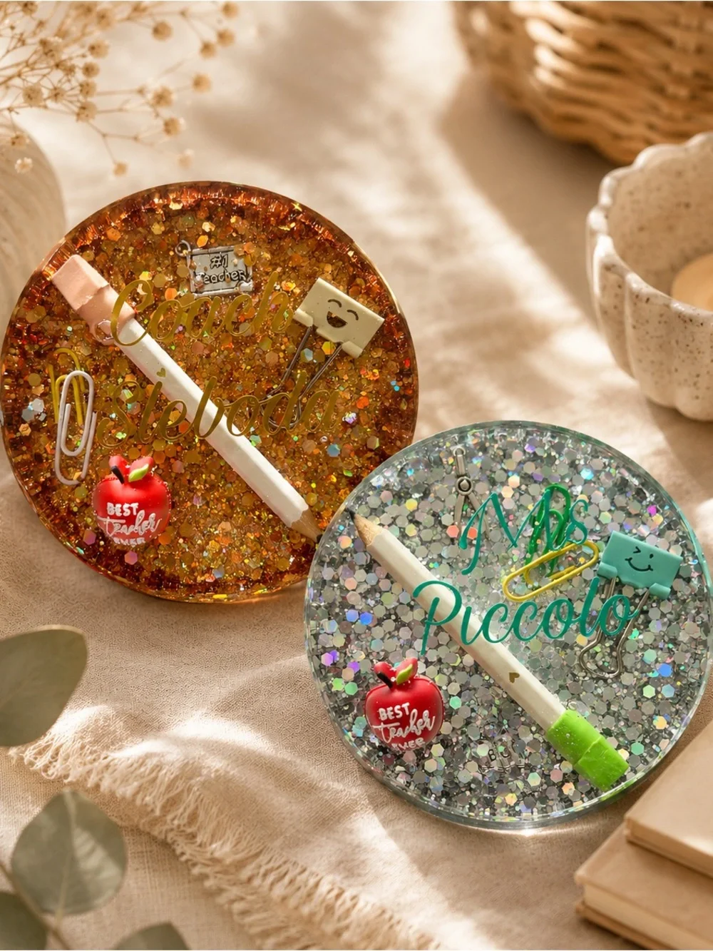 Personalized Purple Glitter Teacher Desk Name Plate – Ms Caporaso